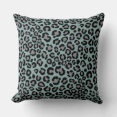 Sage Green Leopard Pattern Girly Cheetah Print Kussen (Voorkant)