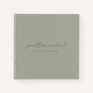 Sage Green Letters naar My Son Memory Keepomwille Notitieboek