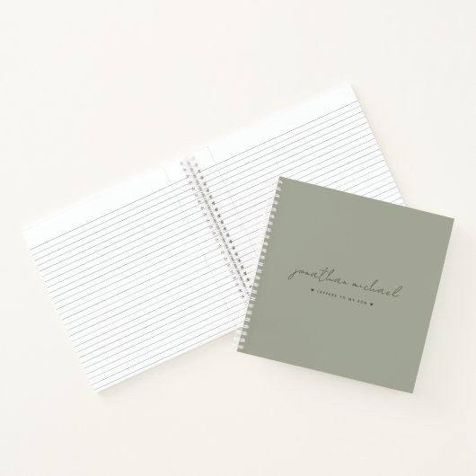 Sage Green Letters naar My Son Memory Keepomwille Notitieboek (Binnen)
