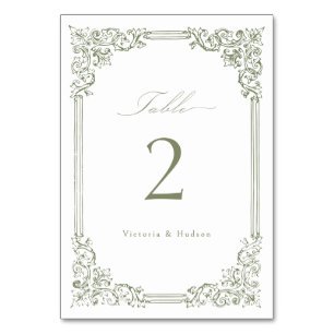 Sage Green Lijst Elegant Script Wedding Kaart