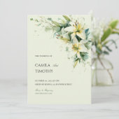 Sage Green Lily of the Valley Floral Wedding Kaart (Staand voorkant)