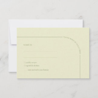 Sage Green & Linen Arch Minimalist Meal Choice  RSVP Kaartje