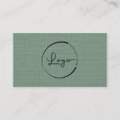 Sage Green Linen Company Logo QR Code  Visitekaartje (Achterkant)