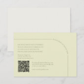 Sage Green & Linen QR Code Boho Minimalist RSVP Kaartje (Voorkant / Achterkant)