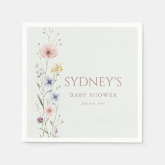 Sage Green Little Wildflower Baby Shower Servet
