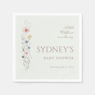 Sage Green Little Wildflower Neutral Baby Shower Servet