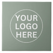 Sage Green Logo Minimal Clean Professional Tegeltje (Voorkant)