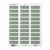 Sage Green Logo Professioneel retouradres Etiket (Full Sheet)