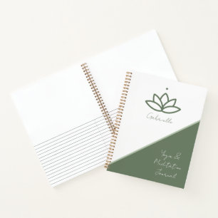 Sage Green Lotus Yoga Meditatie Dagboek Notitieboek