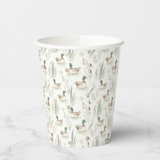 Sage Green Lucky Duck Verjaardagsfeestje Papieren  Papieren Bekers (Links)