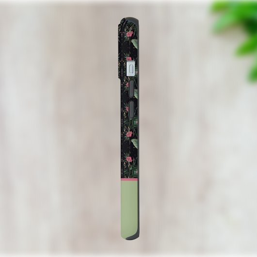 Sage Green Luna Moths Lune rose Fleurs Monogramme