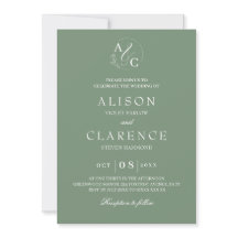 Sage Green Luxe Monogram Huwelijk