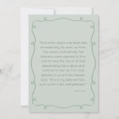 Sage Green Main tiré Baptême Invitation (Dos)