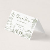 Sage Green main tiré Merci Mariage Whimsical (Front)