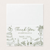 Sage Green main tiré Merci Mariage Whimsical (Outside Unfolded)