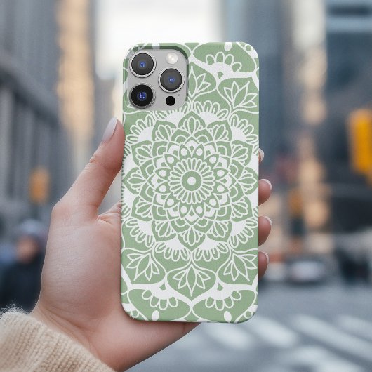 Sage Green Mandala Boho Chic Case-Mate iPhone Case