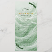 Sage Green Marble & Gold Wedding Menu (Devant)