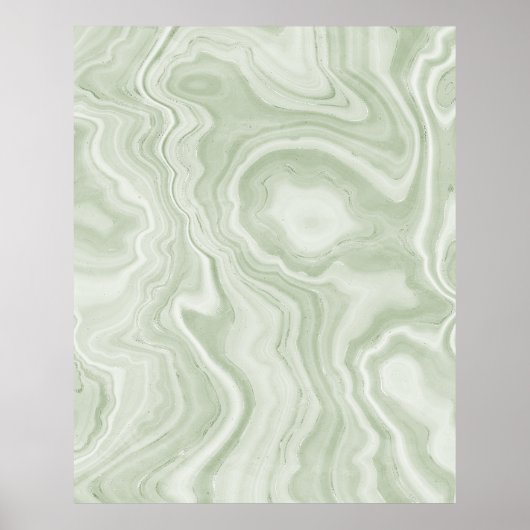 Sage Green Marble Texture Poster (Voorkant)