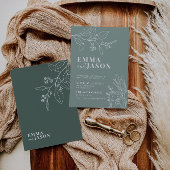 Sage Green Mariage Floral Invitation