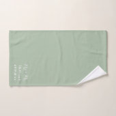 Sage Green Mariage Moderne Élégant Rustique Boho (Serviette à main)