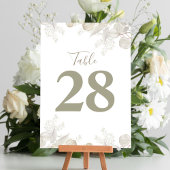 Sage Green Mariage Numéro de table Vert