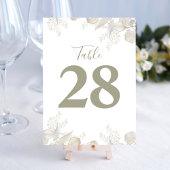 Sage Green Mariage Numéro de table Vert