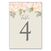 Sage Green Mariage personnalisé Numéro de table Fl (Dos)