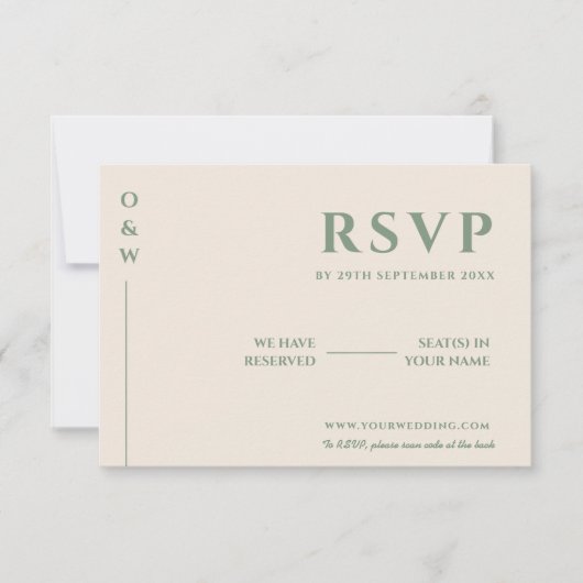 Sage Green Mariage QR Code RSVP (Devant)