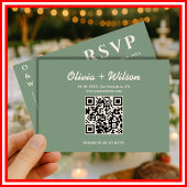 Sage Green Mariage QR Code RSVP