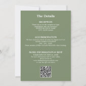 Sage Green Mariage QR Code RSVP Invitation (Dos)