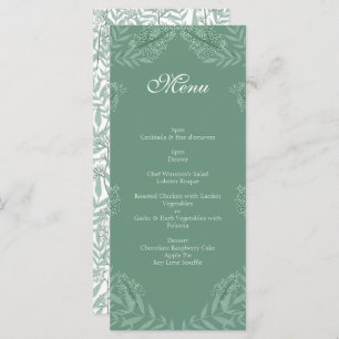 Sage Green Mariage Vintage Botanique Menu