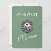 Sage Green Marokko Paspoort Bewaar de datum Save The Date (Voorkant)