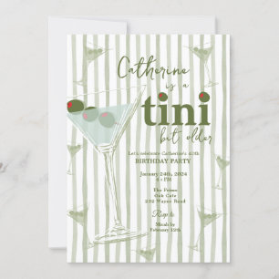 Sage Green Martini Thema Verjaardagsfeest Kaart