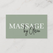 Sage Green Massage Therapeut QR-code Visitekaartje (Voorkant)