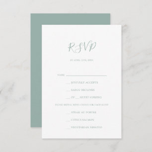 Sage Green Menu Choice RSVP Card
