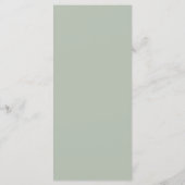 Sage Green Menu Mariage Élégant Boho Simple (Dos)