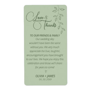 Sage Green Merci Favor Sticker