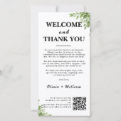 Sage Green Merci Feuille Bienvenue Cartes de Code (Devant)