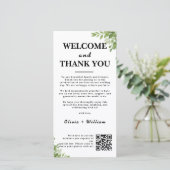 Sage Green Merci Feuille Bienvenue Cartes de Code (Debout devant)