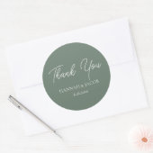 Sage Green Merci Mariage Favoriser Sticker (Enveloppe)