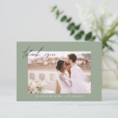 Sage Green Merci Mariage photo minimaliste (Debout devant)