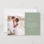 Sage Green Merci Mariage photo minimaliste (Dos)