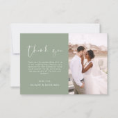 Sage Green Merci Mariage photo minimaliste (Devant)