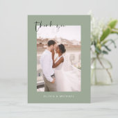 Sage Green Merci Mariage photo minimaliste (Debout devant)