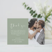 Sage Green Merci Mariage photo minimaliste (Debout devant)