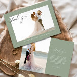 Sage Green Merci Mariage photo minimaliste<br><div class="desc">Notre Merci minimaliste Mariage Photo Simple est l'exemple de l'élégance et de la gratitude. Avec un design épuré et sobre et de l'espace pour votre photo de mariage préférée, c'est la façon parfaite d'express vos remerciements à ceux qui vous sont chers. Personnalisez avec votre message et envoyez un signe de...</div>