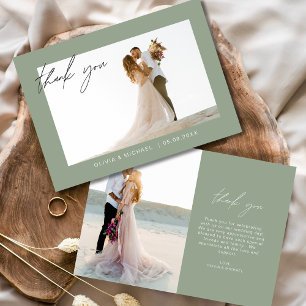 Sage Green Merci Mariage photo minimaliste