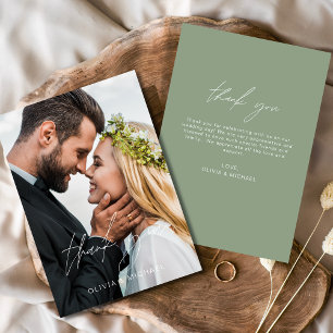 Sage Green Merci Mariage photo minimaliste