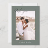 Sage Green Merci Mariage photo minimaliste (Devant)