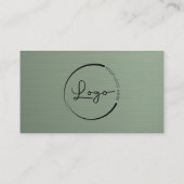 Sage Green Metallic Company Logo QR Code  Visitekaartje (Achterkant)
